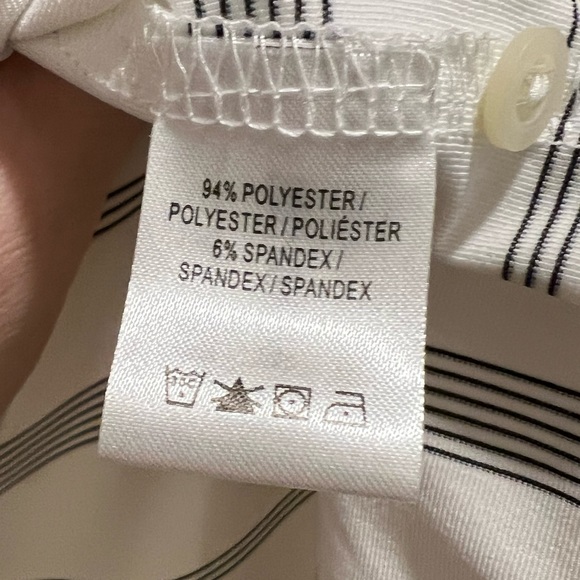 F&G Tech Black and White Striped Golf Polo - Picture 5 of 6